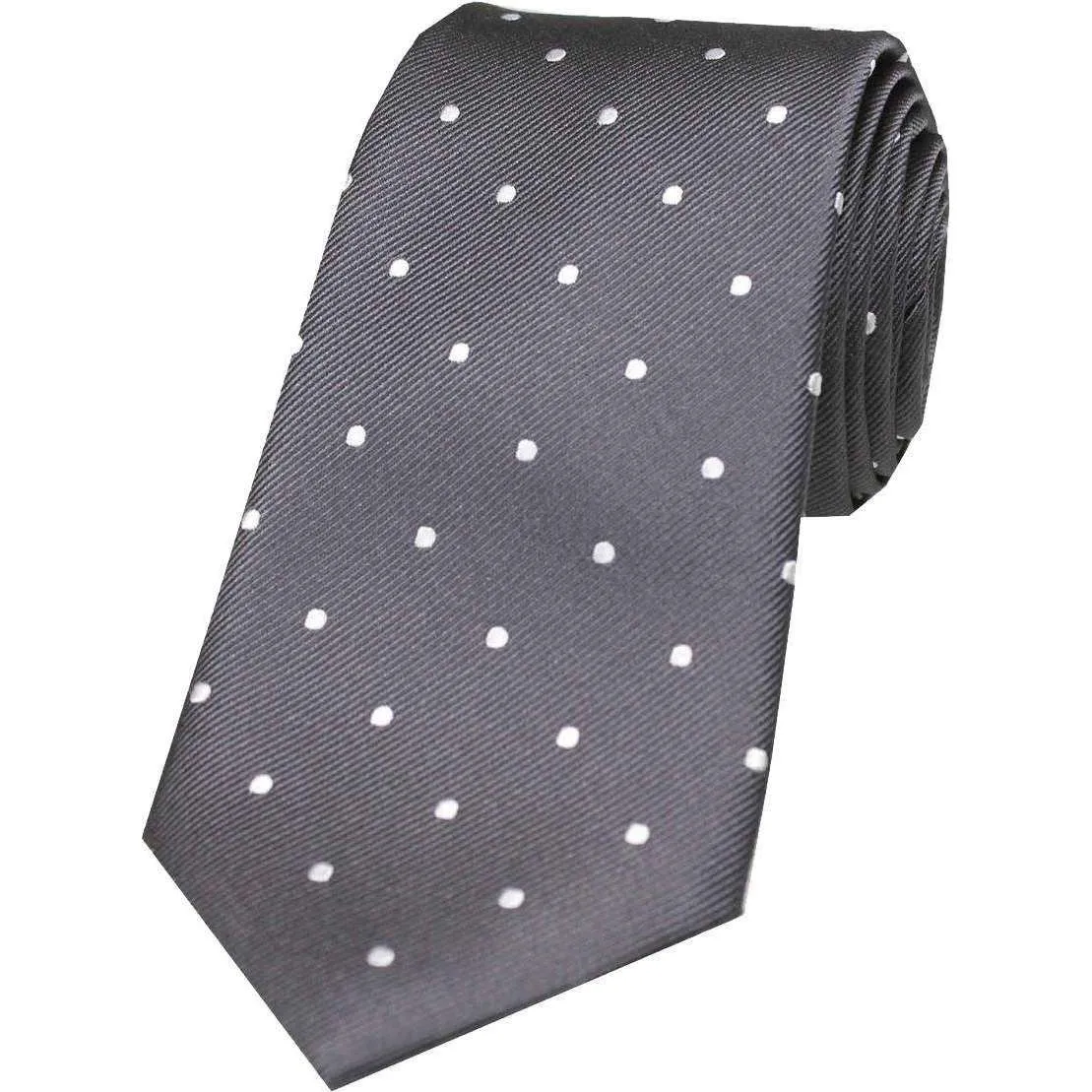 David Van Hagen Polka Dot Silk Tie - Grey