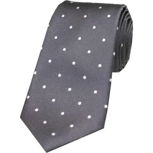 David Van Hagen Polka Dot Silk Tie - Grey