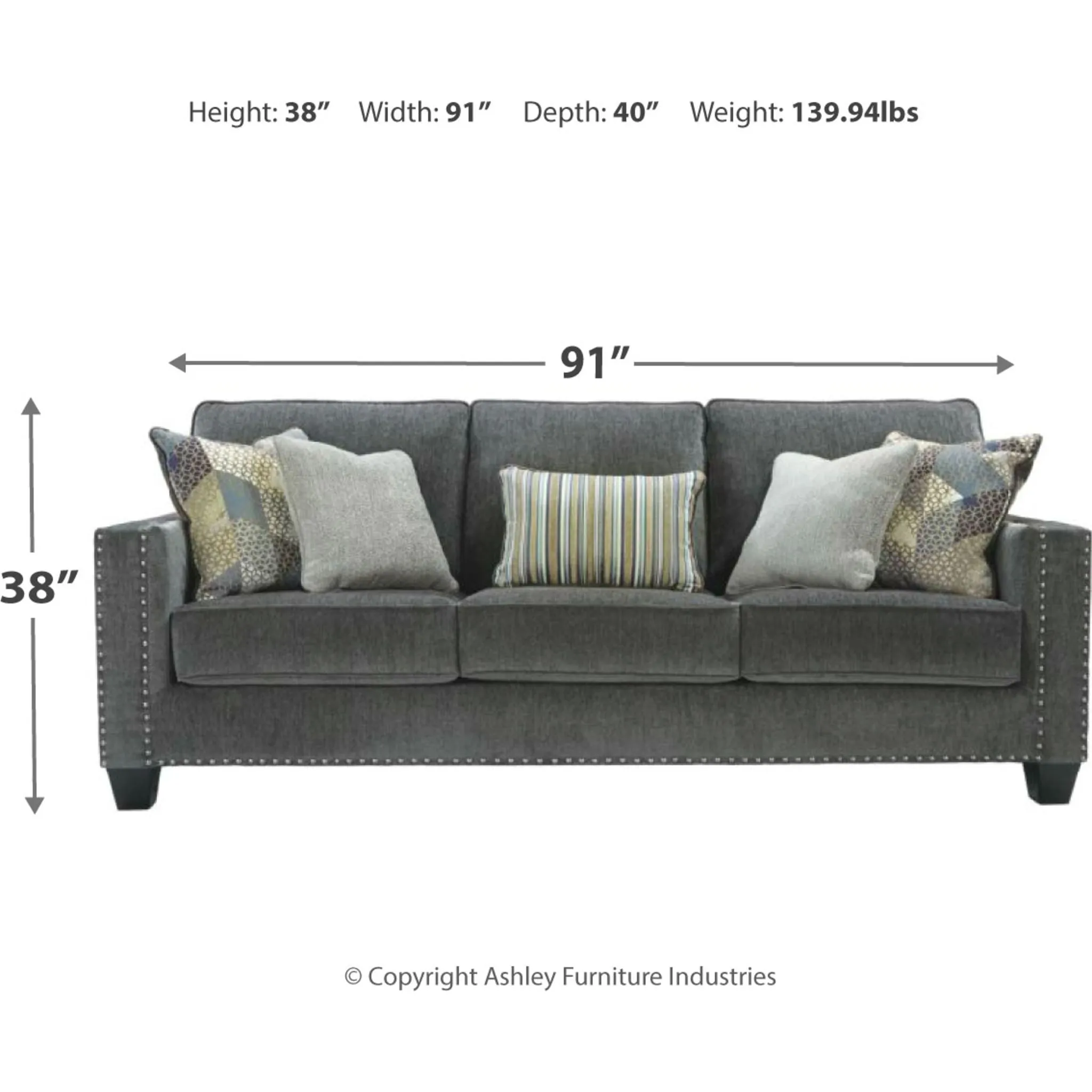 Dilanger Sofa - Smoke