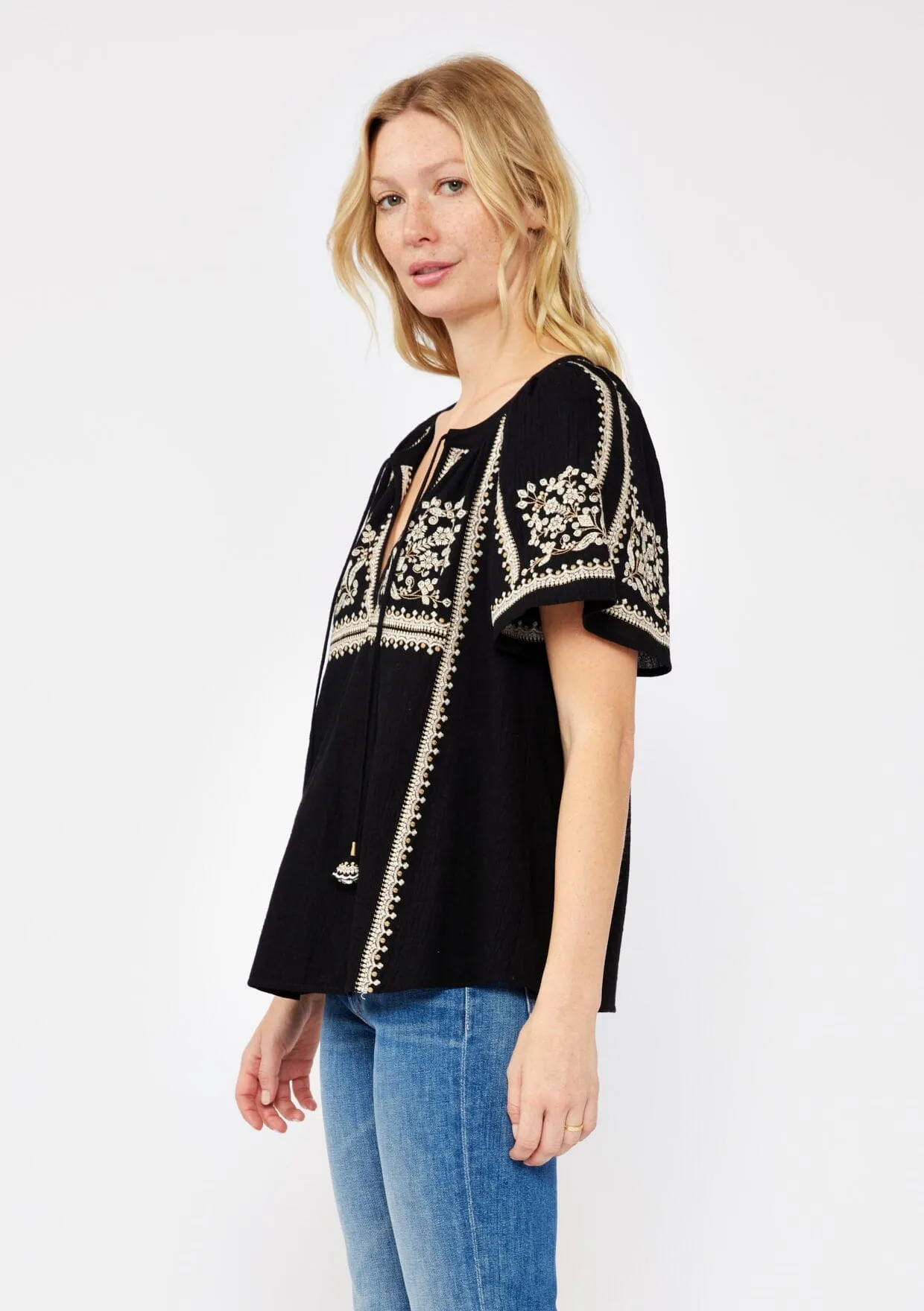 Dixie Cotton Embroidered Top