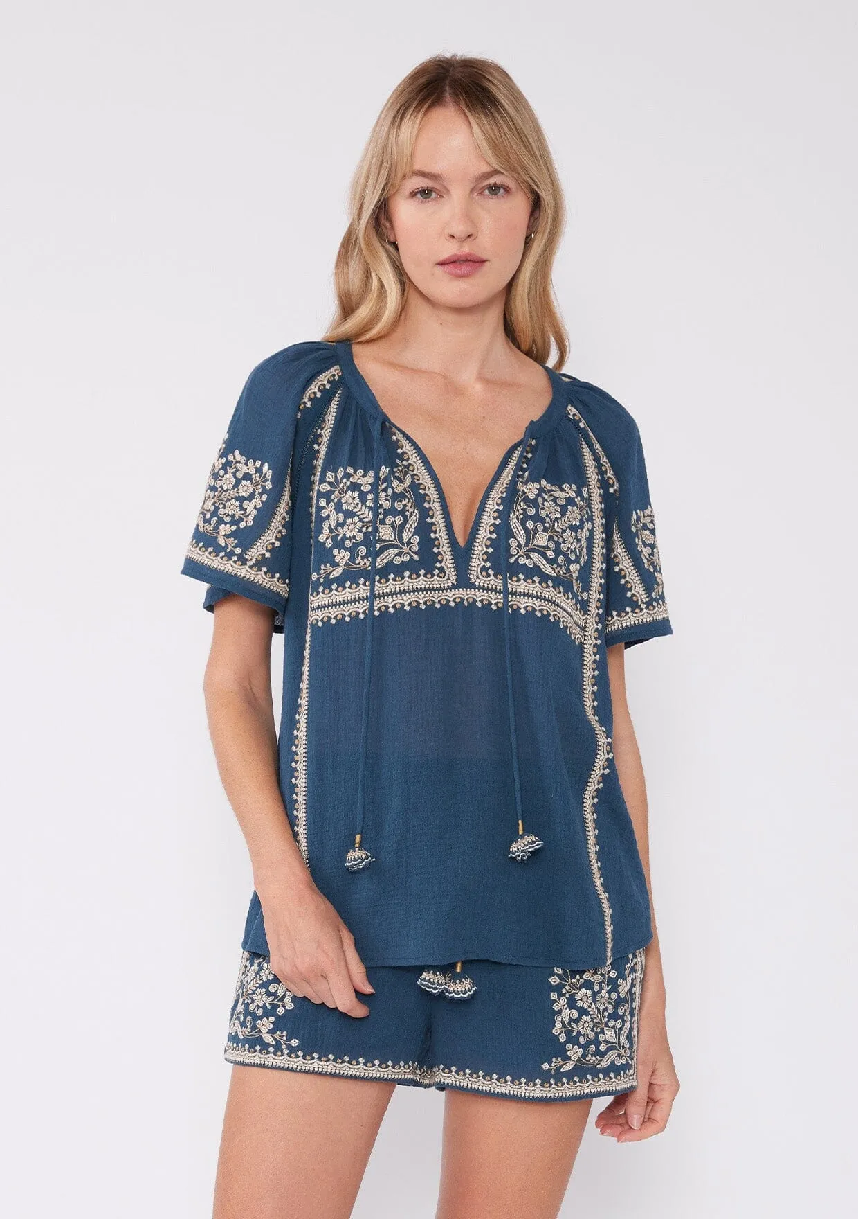 Dixie Cotton Embroidered Top