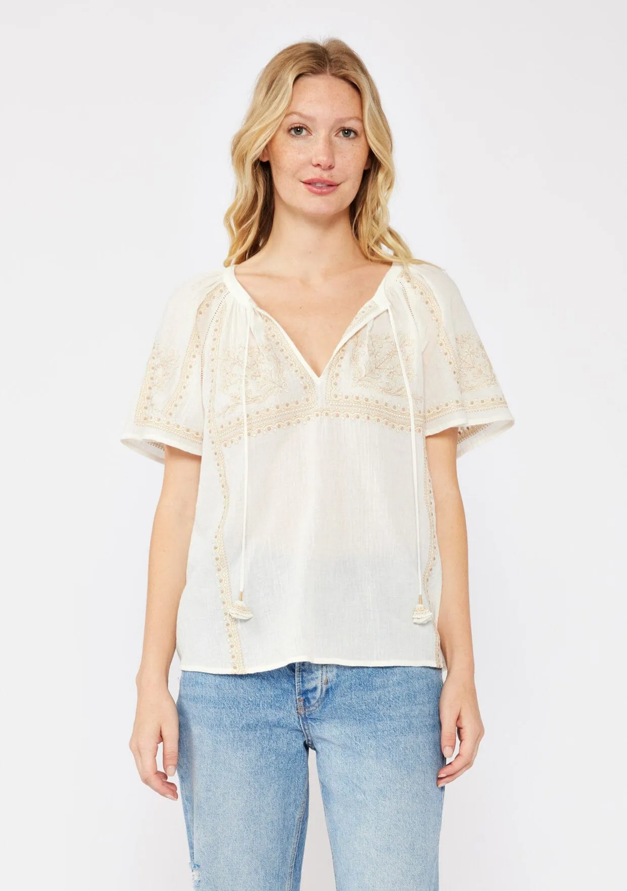 Dixie Cotton Embroidered Top