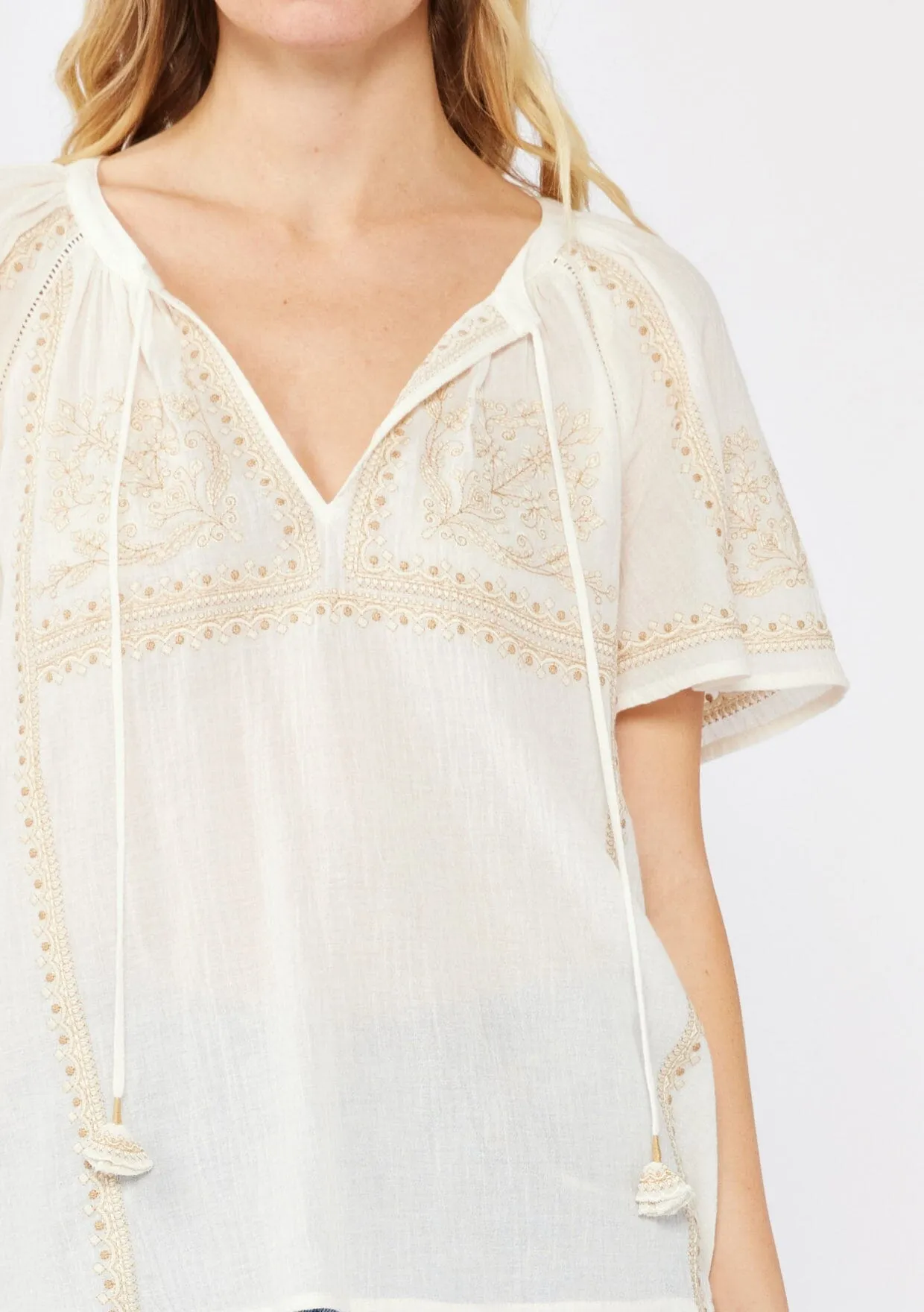 Dixie Cotton Embroidered Top