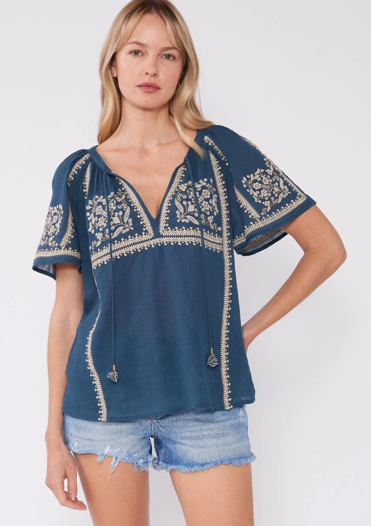 Dixie Cotton Embroidered Top