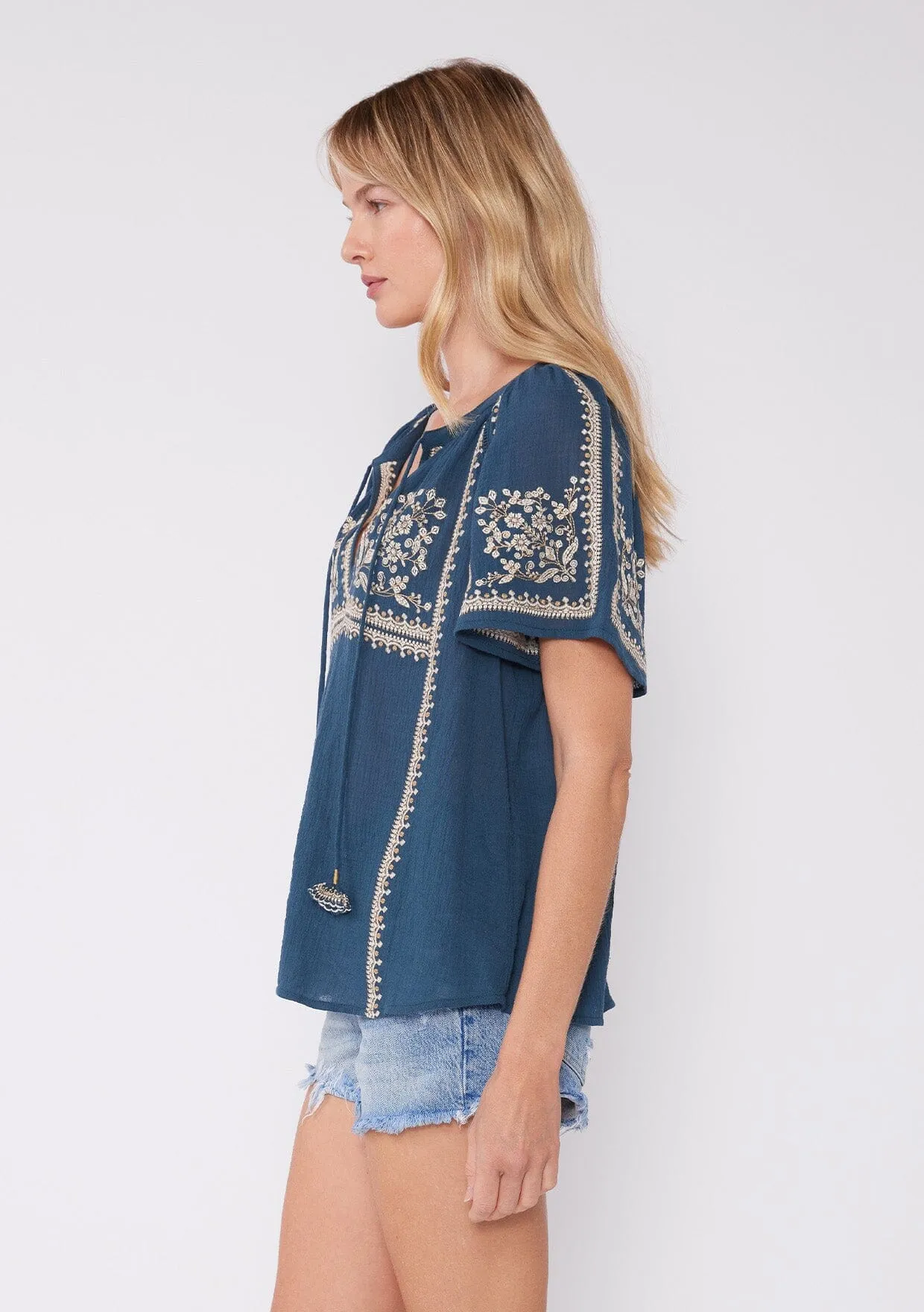 Dixie Cotton Embroidered Top