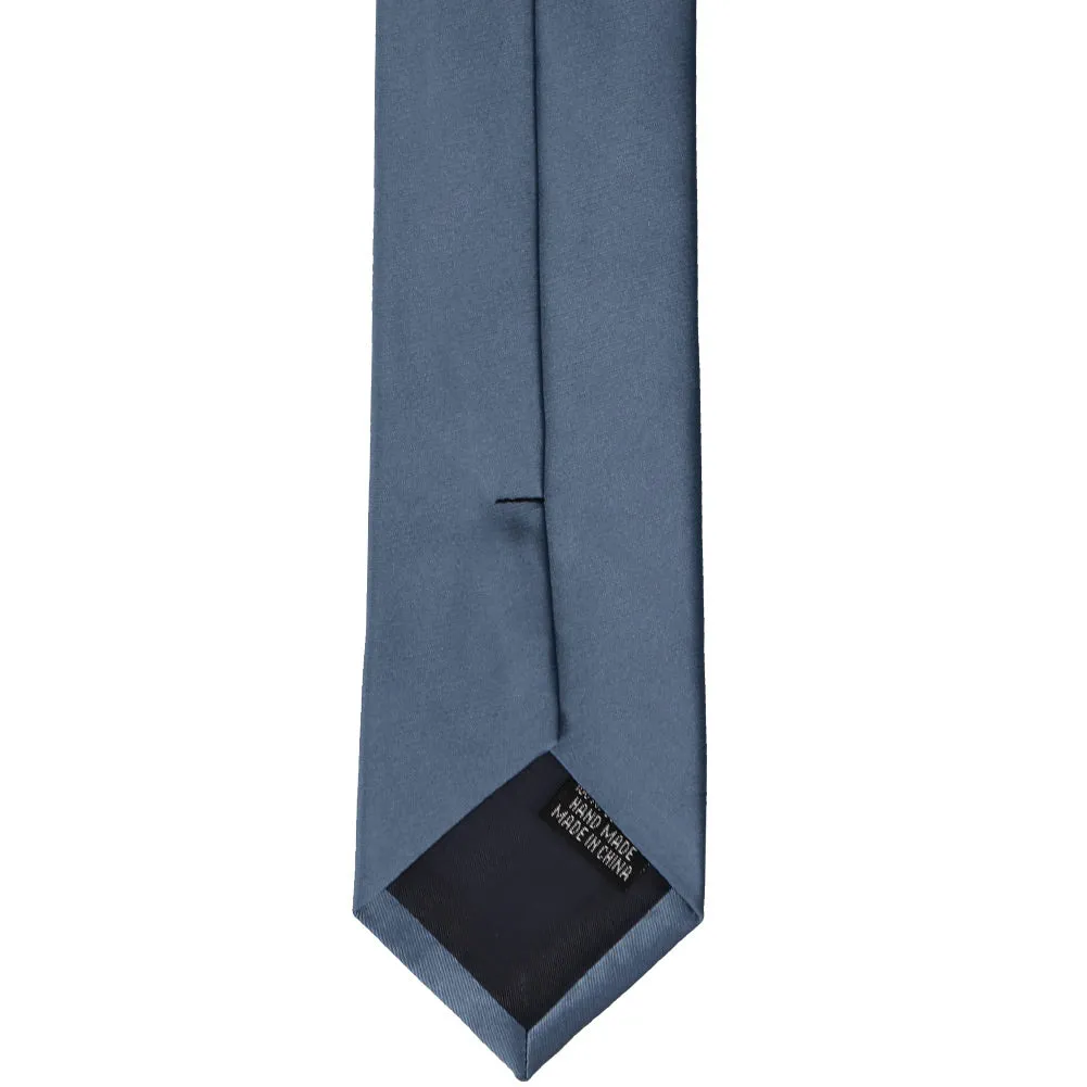 Dusty Blue Premium Slim Necktie, 2.5" Width