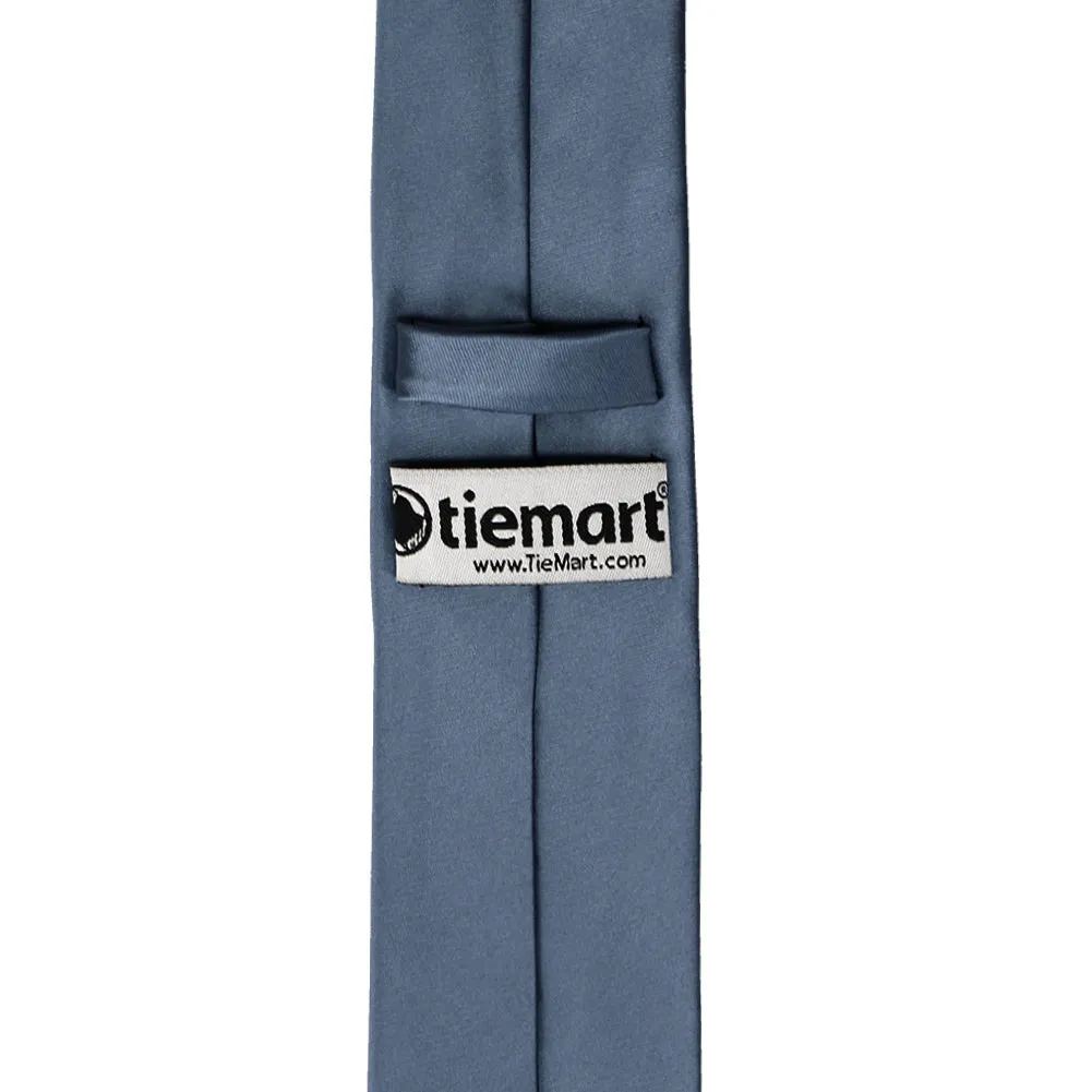 Dusty Blue Premium Slim Necktie, 2.5" Width