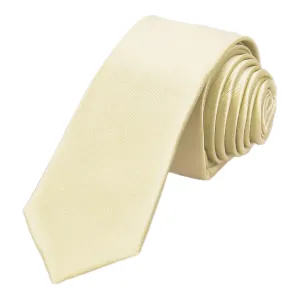 Eggnog Skinny Solid Color Necktie, 2" Width