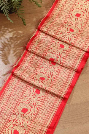 Elegant Red Banarasi Silk Lace ( 0.5 Mtr )