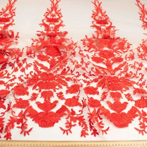 Embroidered Lace Design-3 Red