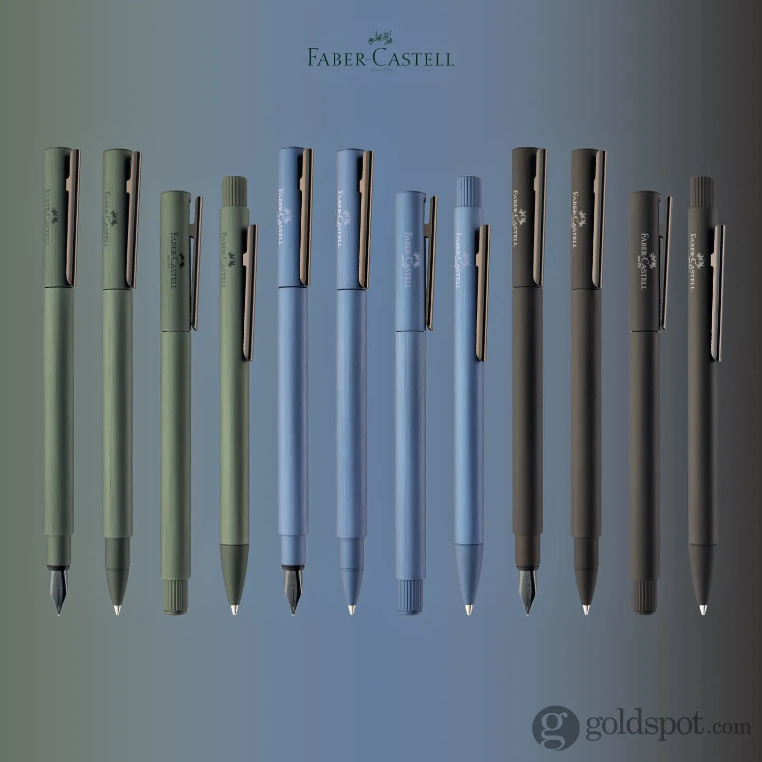 Faber-Castell Design Neo Slim Aluminum Rollerball Pen in Dark Blue