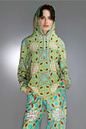 Geometric Shaped Patterns Agua Psychedelic Women'S Hoodie