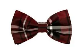 Gray/Black Plaid Bow Ties with Matching Pocket Squares
