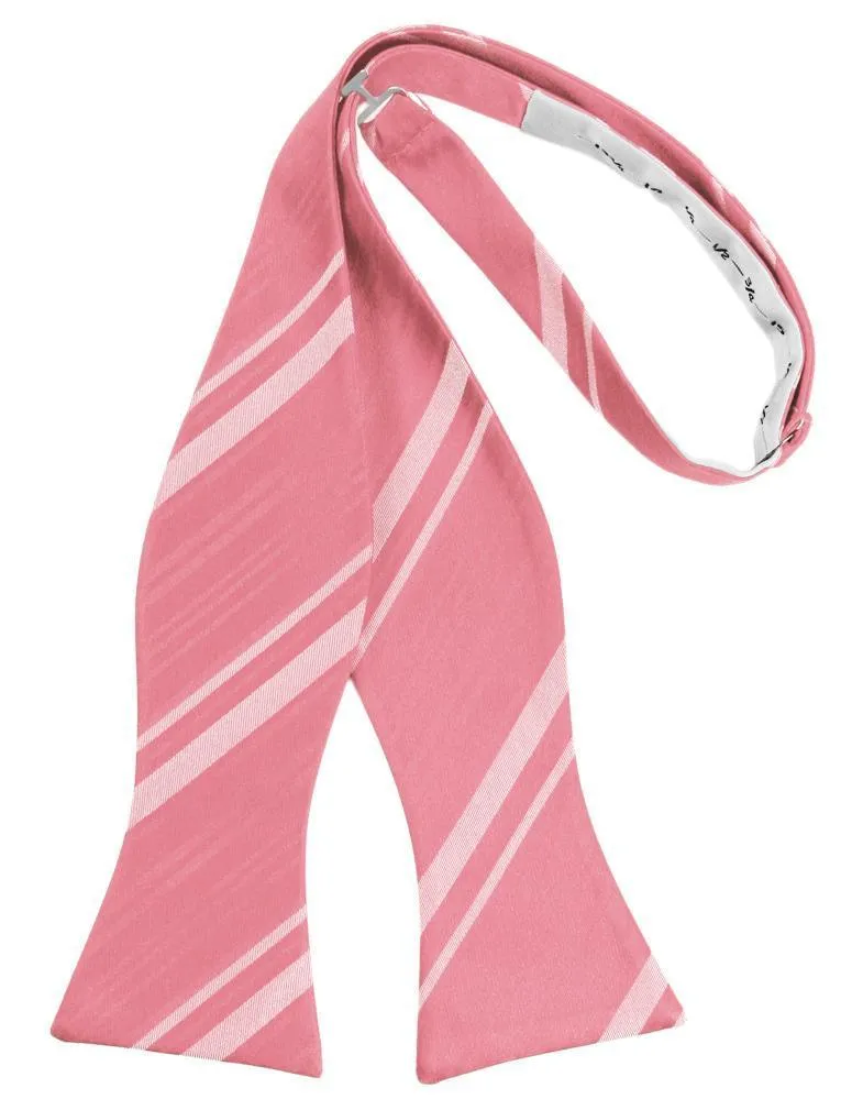 Guava Striped Satin Bow Tie