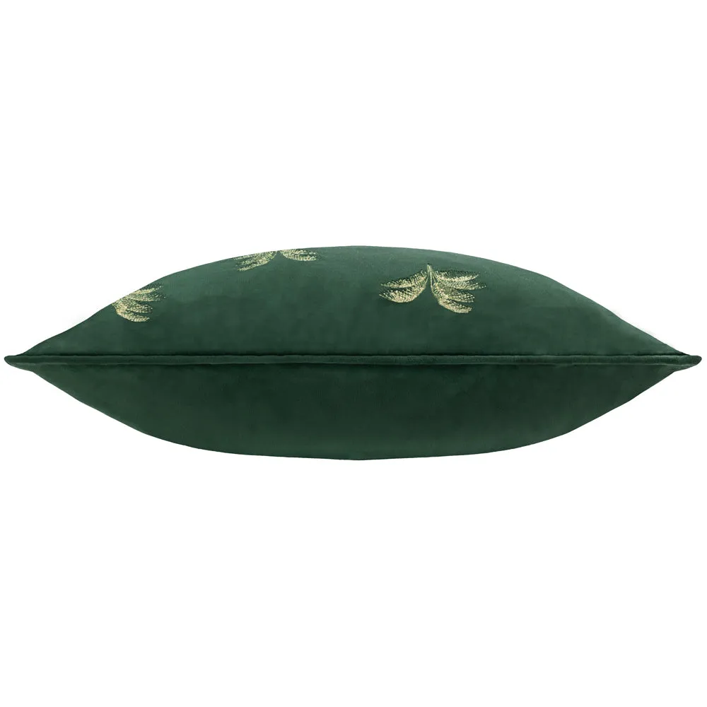 Guilded Palms Embroidered Cushion Emerald