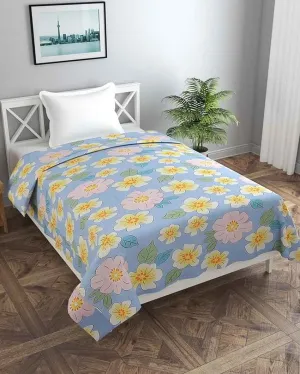 Hue Flower Printed Kids Comfy Quilts Cover With Zipper