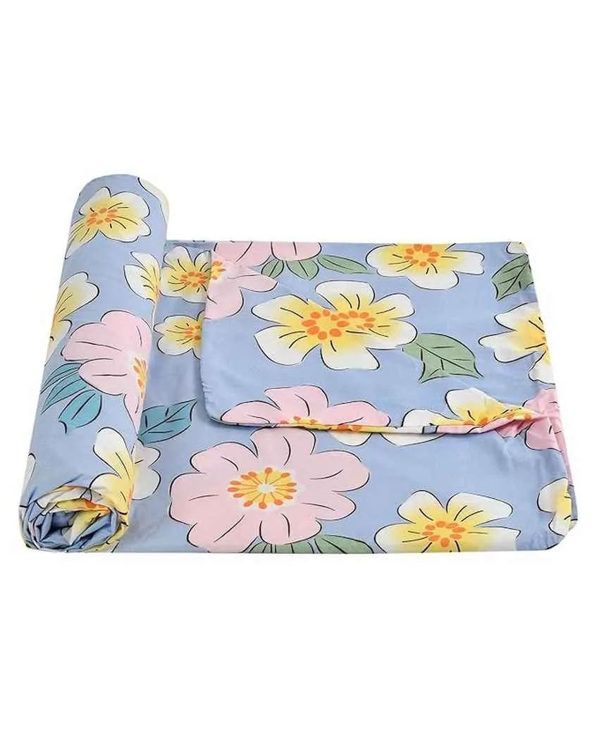 Hue Flower Printed Kids Comfy Quilts Cover With Zipper