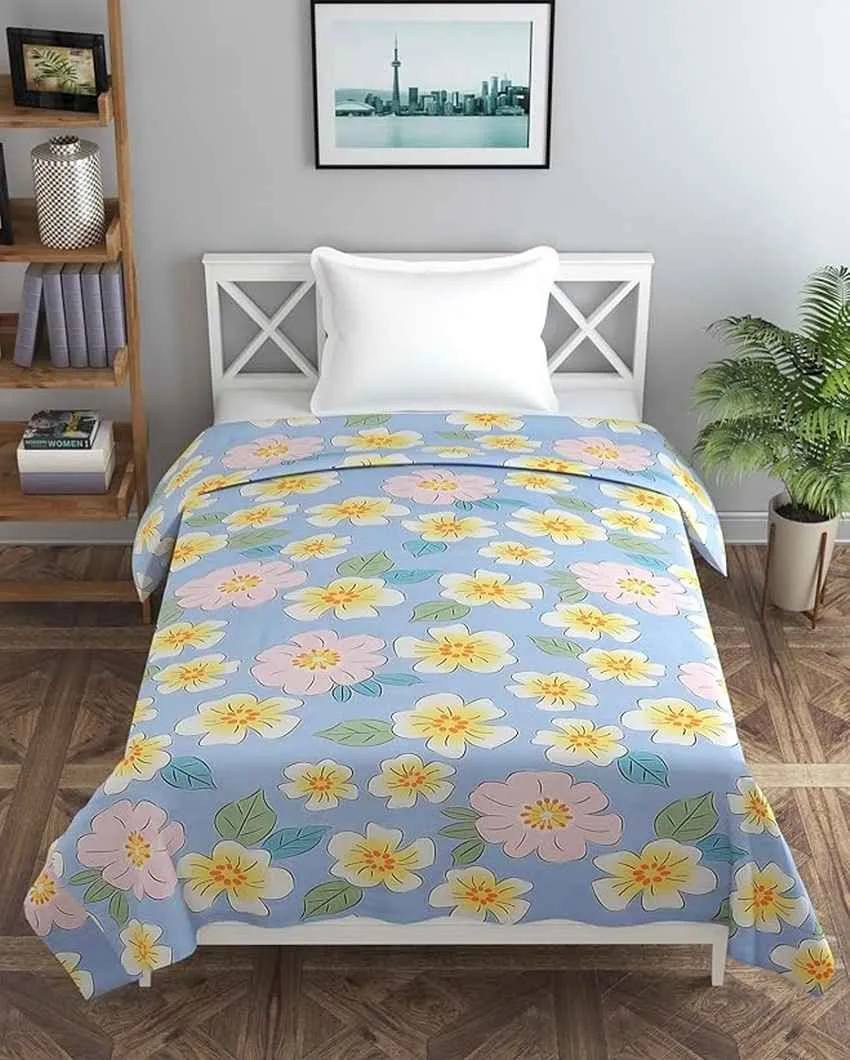 Hue Flower Printed Kids Comfy Quilts Cover With Zipper