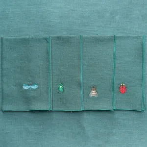 Insect Pure Linen Napkin Set - Holly