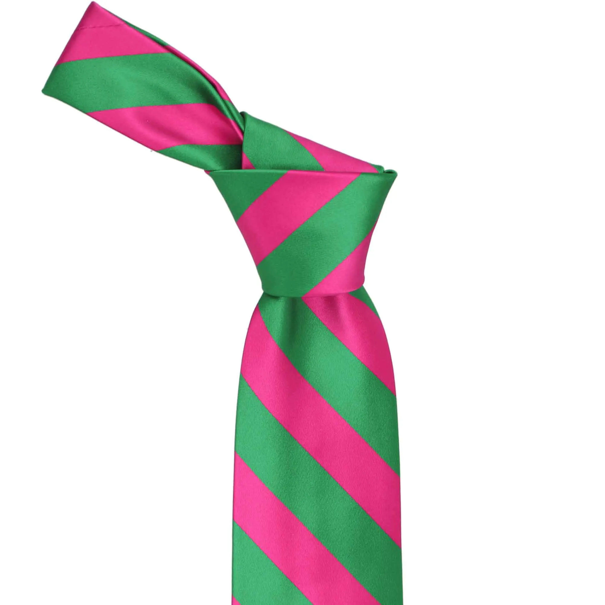 Kelly Green and Fuchsia Striped Tie