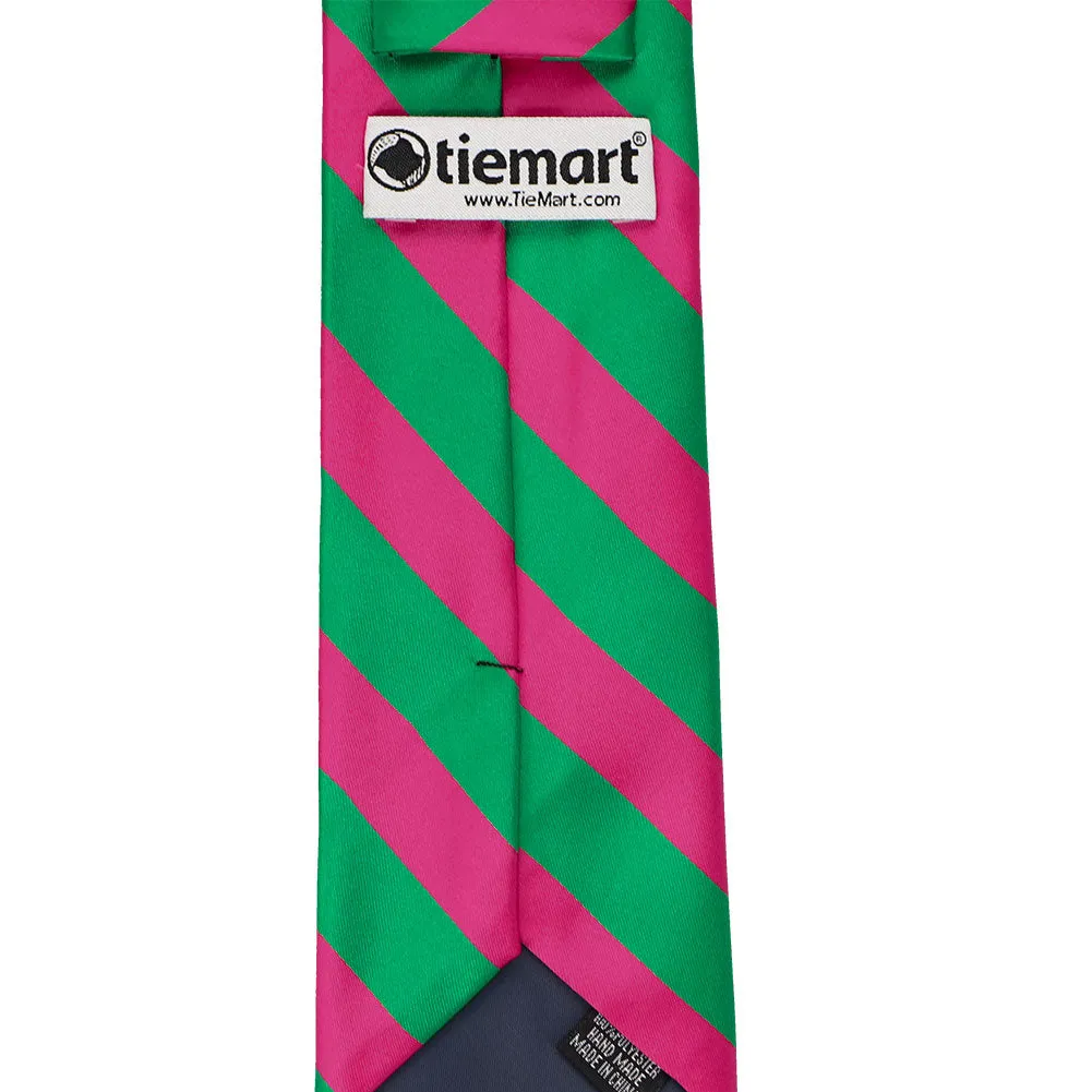 Kelly Green and Fuchsia Striped Tie