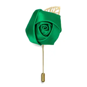 Kelly Green Premium Flower Lapel Pin