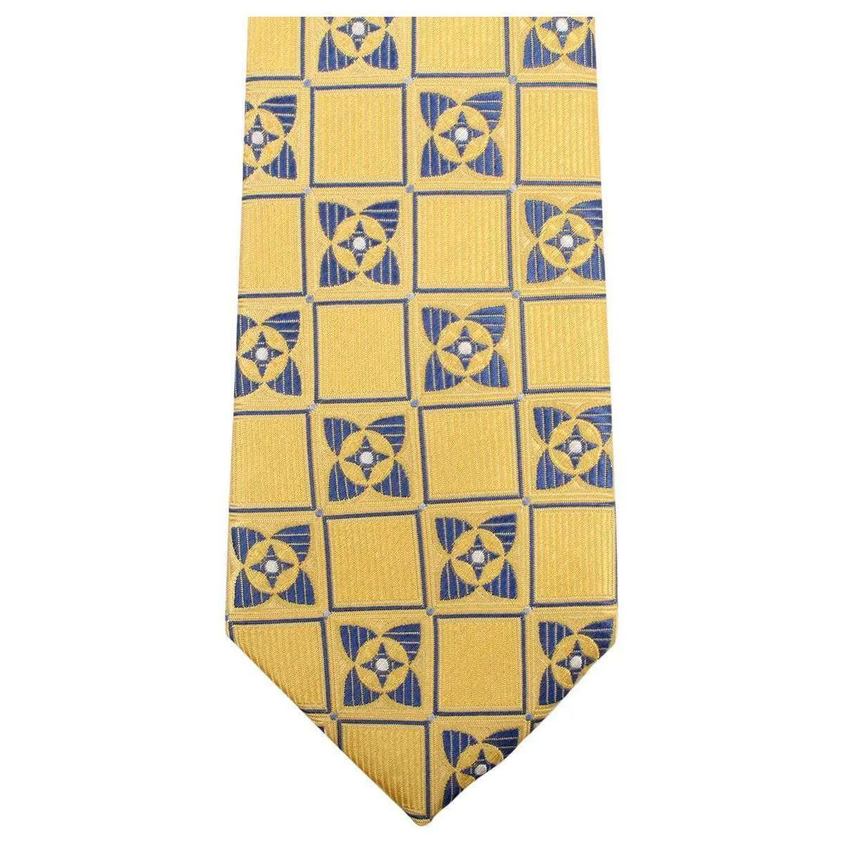 Knightsbridge Neckwear Square Flower Tie - Yellow/Navy