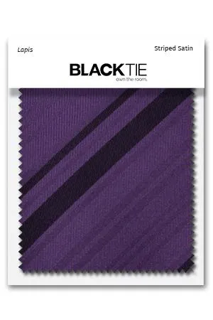 Lapis Striped Satin Fabric Swatch