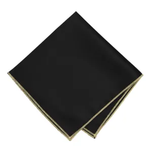 Light Gold Tipped Black Pocket Square