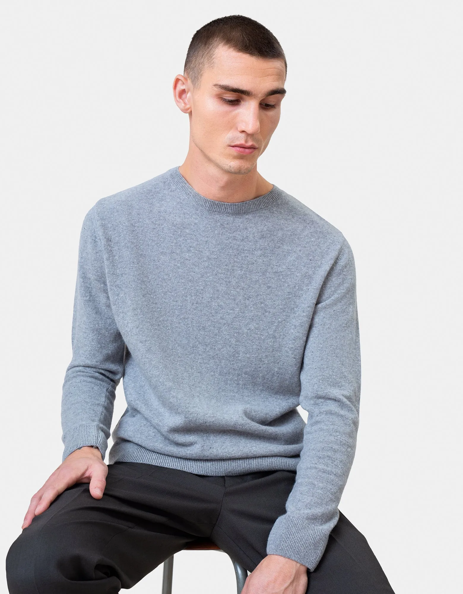 Light Merino Wool Crew - Dusty Olive