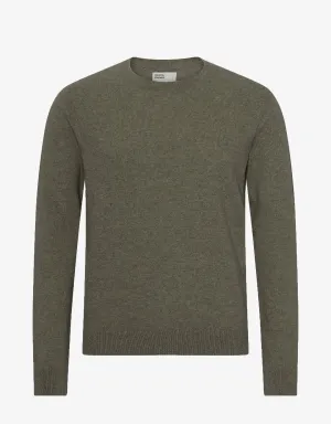 Light Merino Wool Crew - Dusty Olive