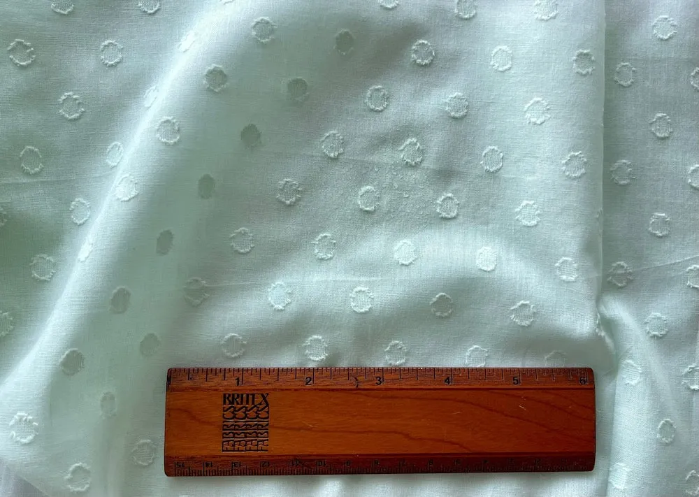 Light-Weight Party Mint Green Polka Dotted Cotton Eyelet (Made in Italy)