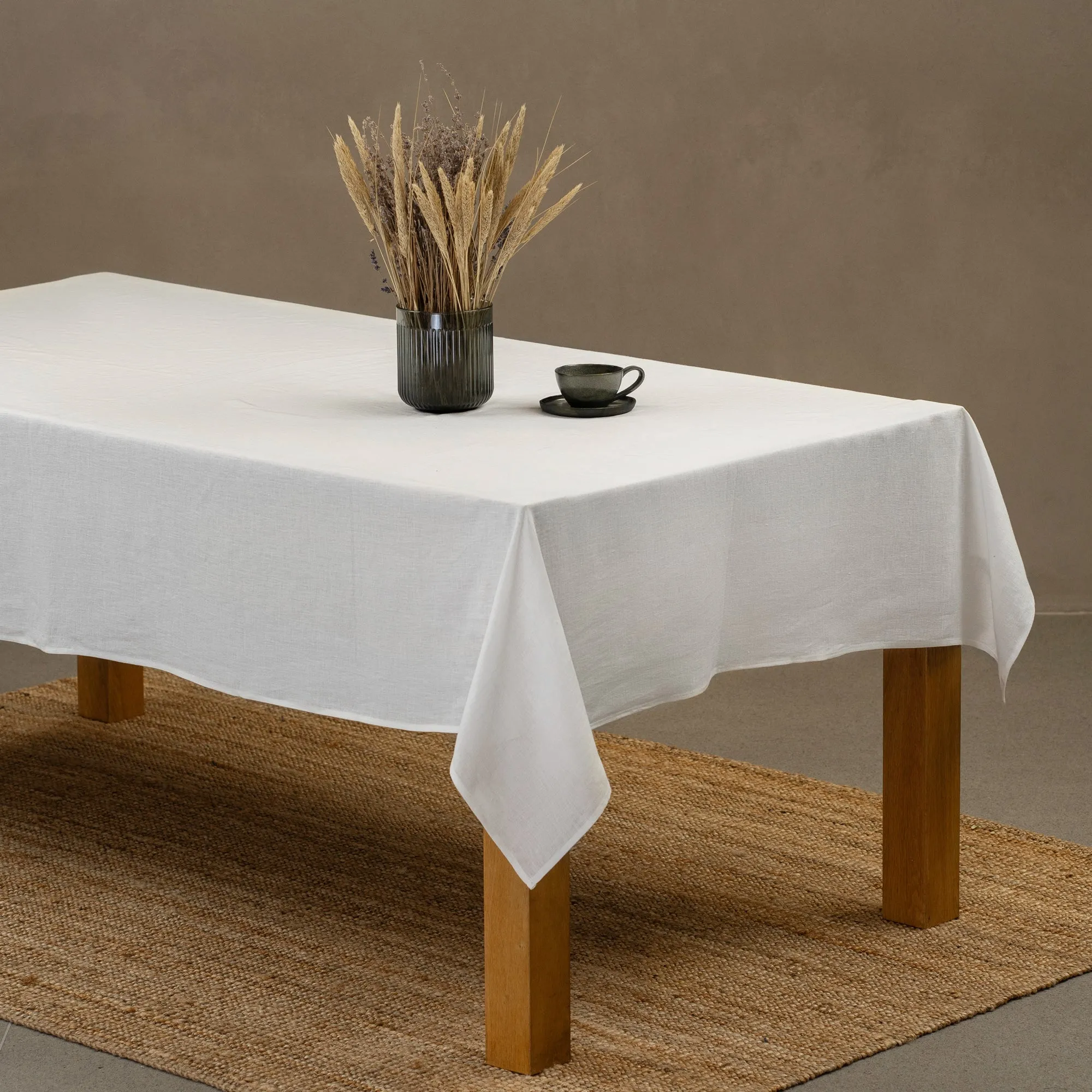Linen Tablecloth Stone Green