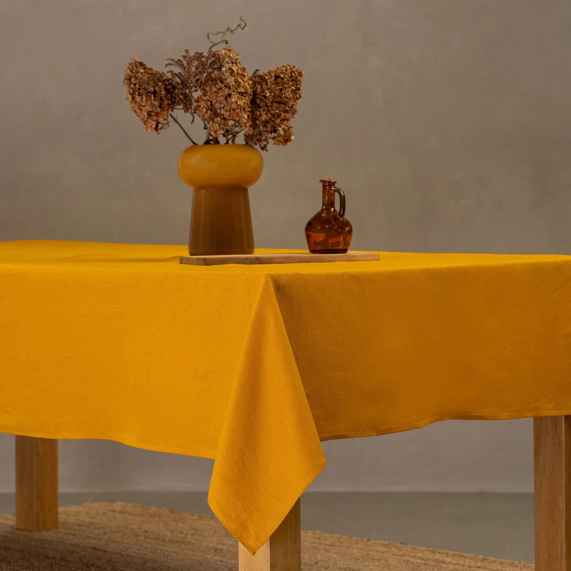 Linen Tablecloth Stone Green