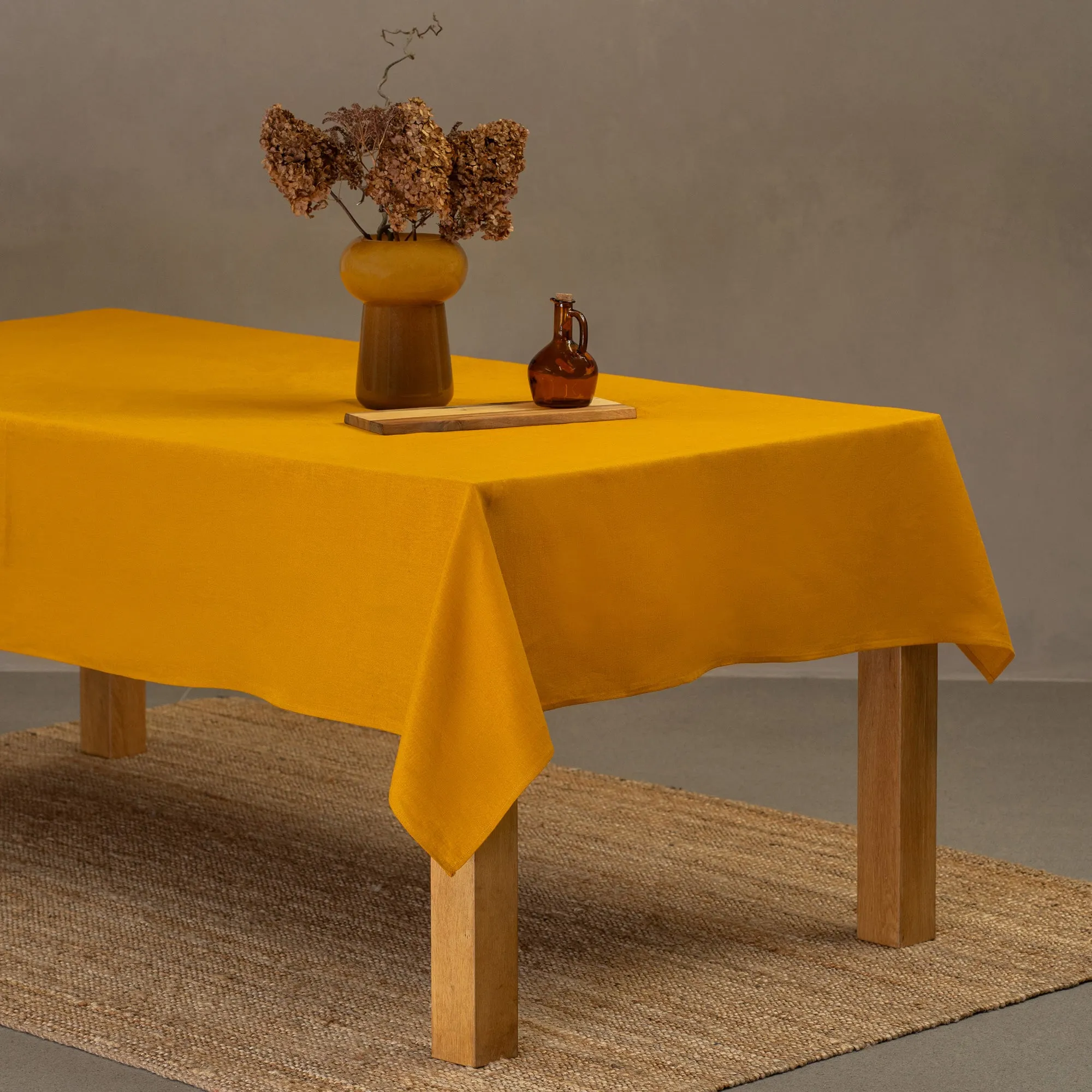 Linen Tablecloth Stone Green