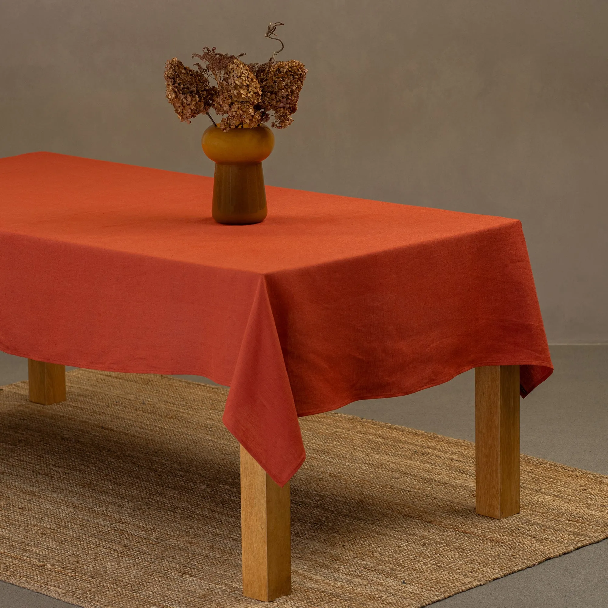 Linen Tablecloth Stone Green