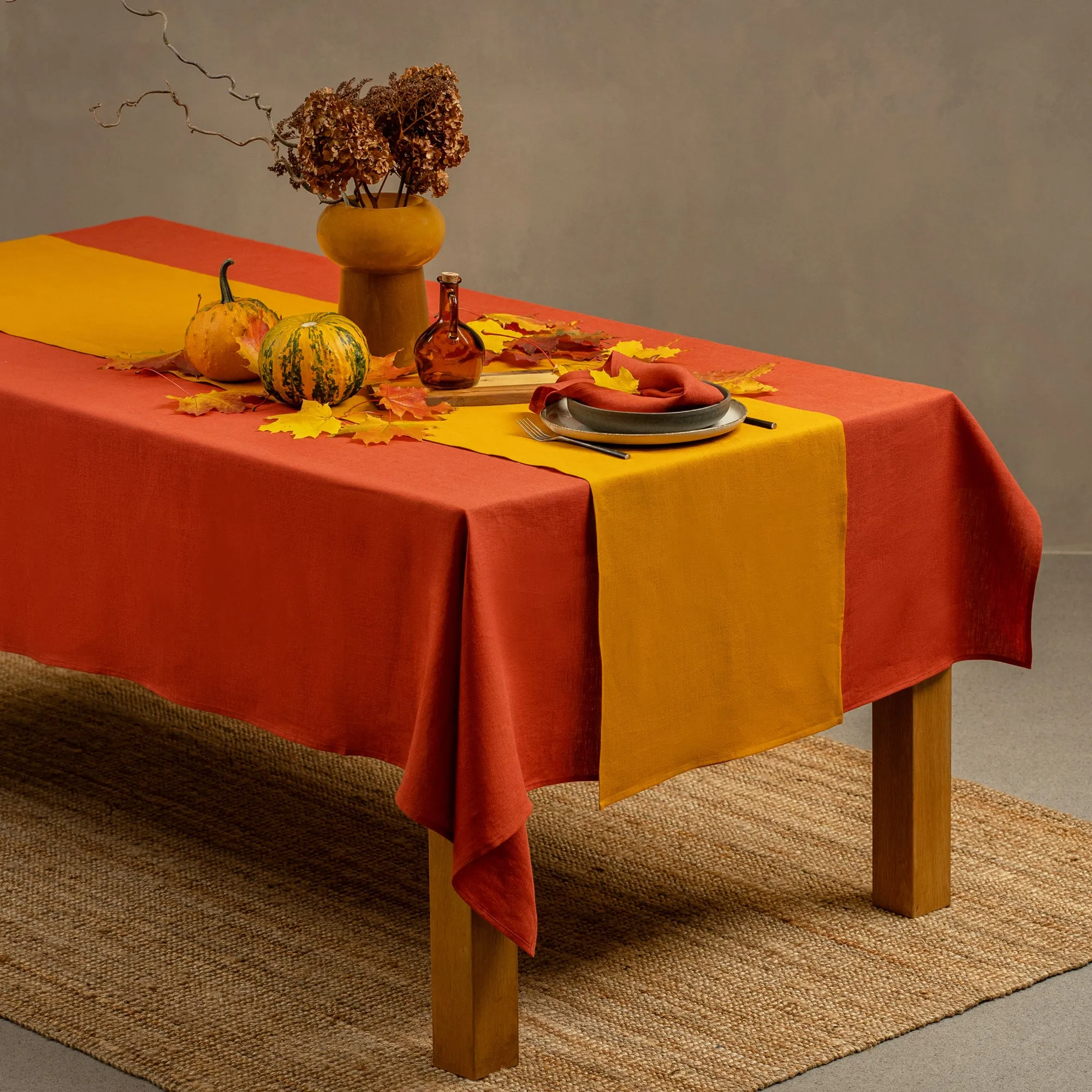 Linen Tablecloth Stone Green