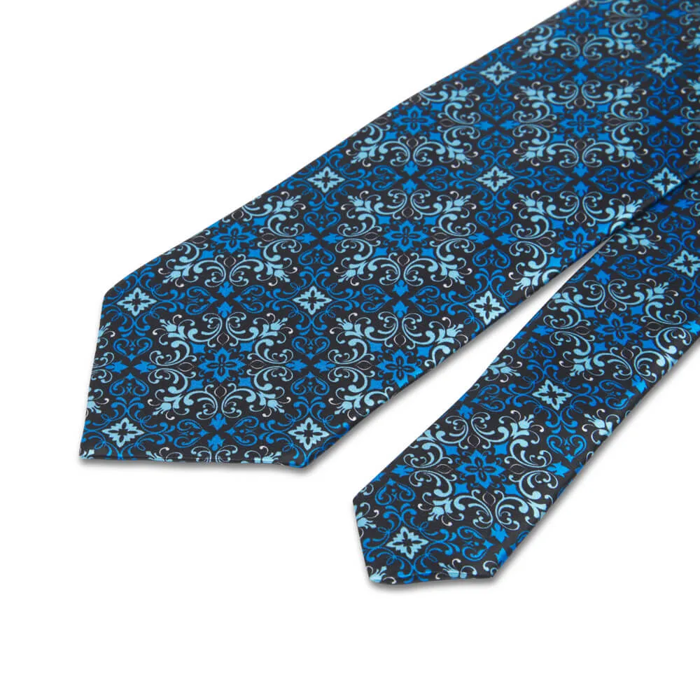 Lorenzo the Magnificent Blue Duchesse Silk Tie