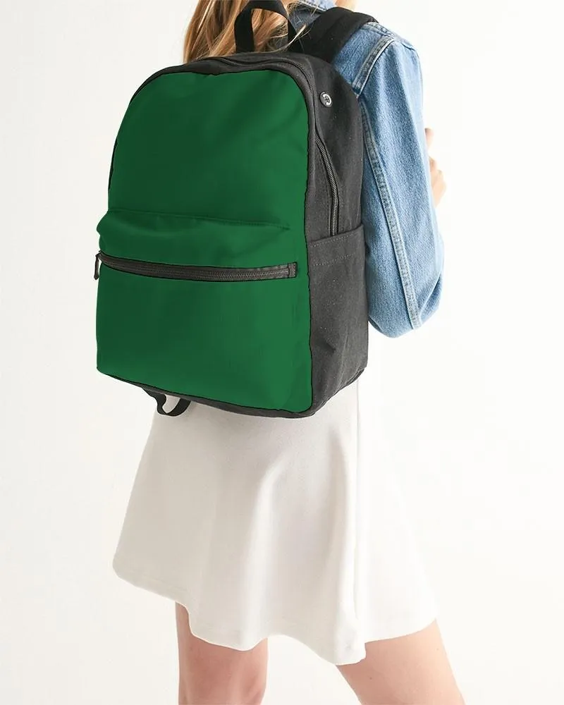 Medium Dark Green Canvas Backpack | Medium Dark Pure Green | C100M0Y100K60