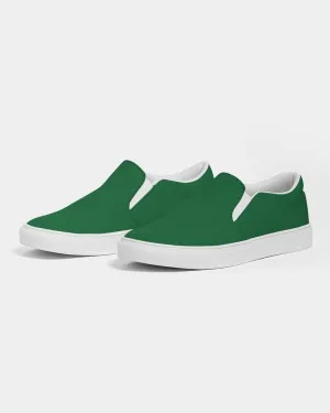Medium Dark Green Slip-On Canvas Sneakers | Men's | Medium Dark Pure Green | C100M0Y100K60