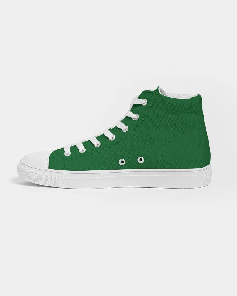Medium Dark Green Women's High-top Canvas Sneakers | Women's | Medium Dark Pure Green | C75M0Y100K60