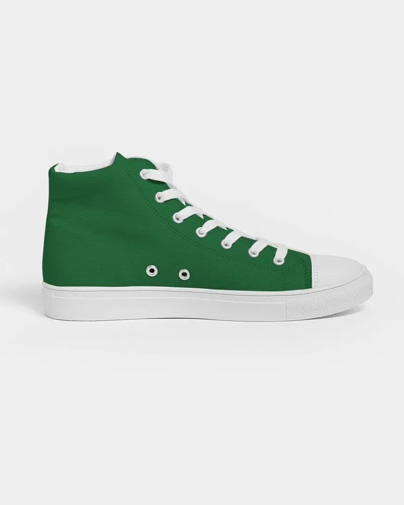 Medium Dark Green Women's High-top Canvas Sneakers | Women's | Medium Dark Pure Green | C75M0Y100K60