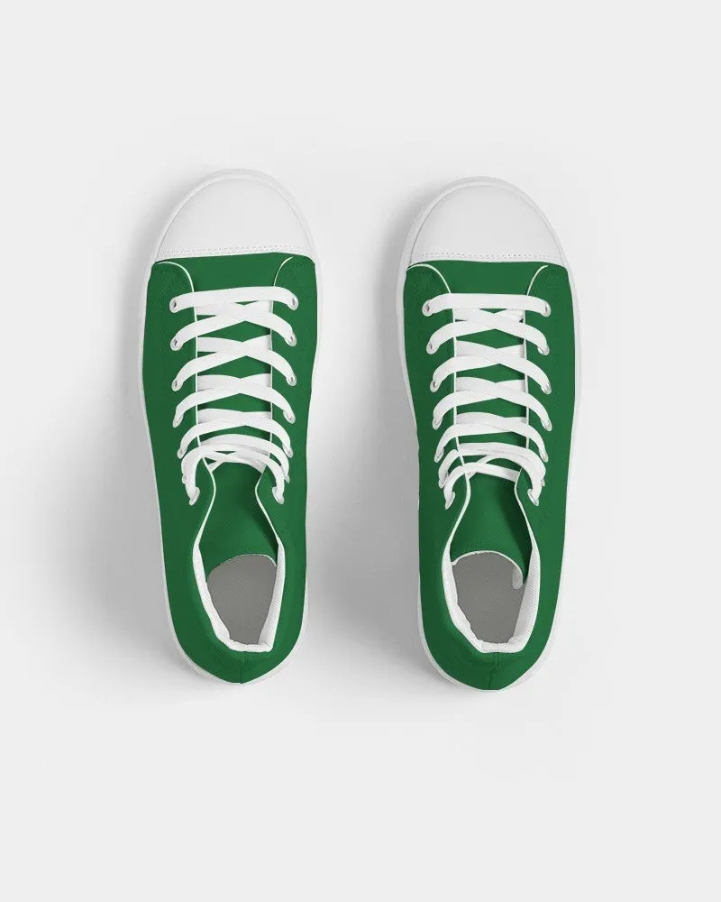 Medium Dark Green Women's High-top Canvas Sneakers | Women's | Medium Dark Pure Green | C75M0Y100K60