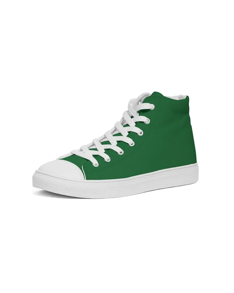 Medium Dark Green Women's High-top Canvas Sneakers | Women's | Medium Dark Pure Green | C75M0Y100K60
