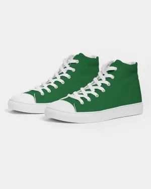 Medium Dark Green Women's High-top Canvas Sneakers | Women's | Medium Dark Pure Green | C75M0Y100K60