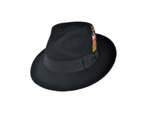 Mens Black Faux Wool Hat - The Mr. Dapper II