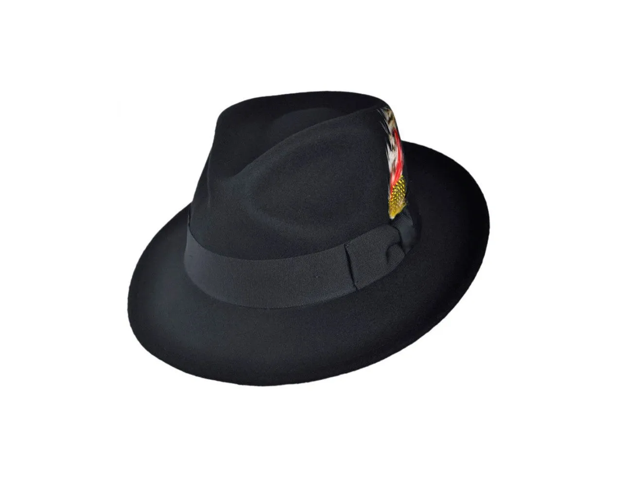Mens Black Faux Wool Hat - The Mr. Dapper II