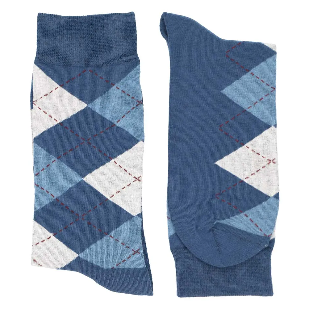 Men's Steel Blue and Serene Argyle Socks