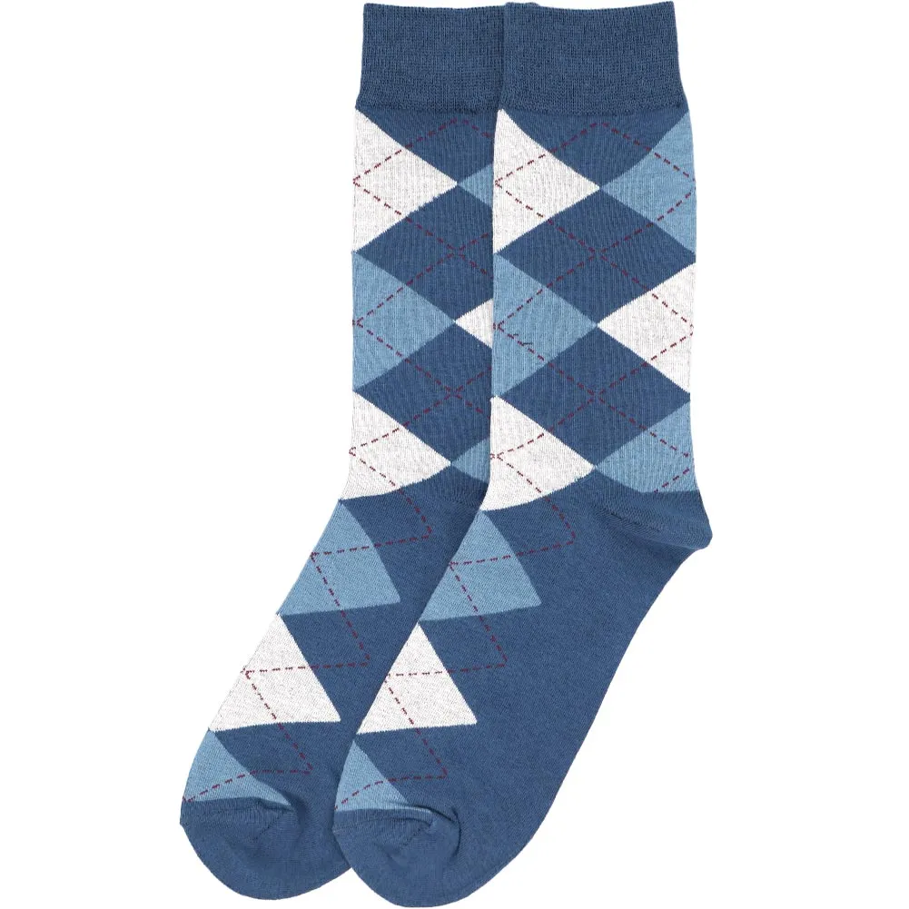 Men's Steel Blue and Serene Argyle Socks