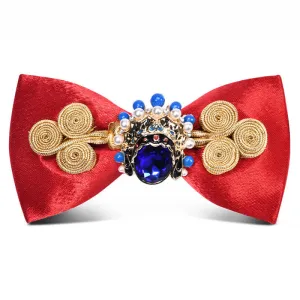 Men's Stylish Circle Decors Artificial Pearl Crystal Bow Tie